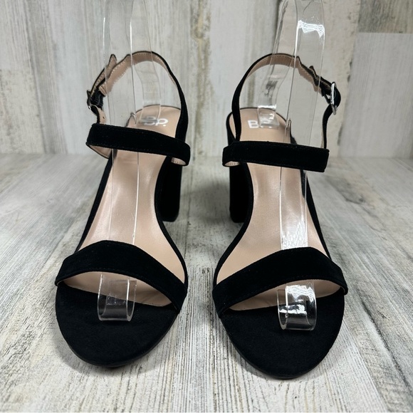 New Bp. Lula Black Faux Suede Slingback Open Toe Ankle Strap Sandals #172 - Picture 6 of 12